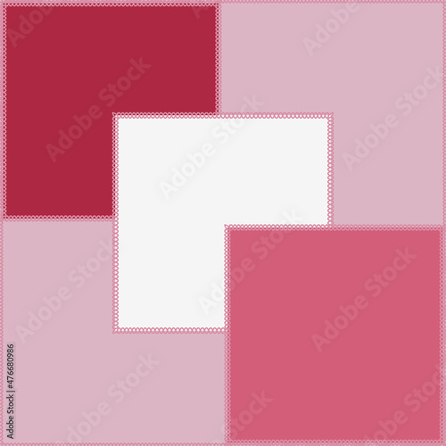 Seamless pattern on a square background - patchwork quilt. Design element.