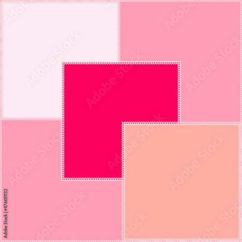 Seamless pattern on a square background - patchwork quilt. Design element.