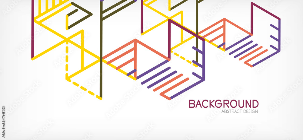 Abstract background. Color lines on white background. Linear abstract composition. Techno or business concept for wallpaper, banner, background, landing page Abstract background. Color lines on white background. Linear abstract composition. Techno or business concept for wallpaper, banner, background, landing page