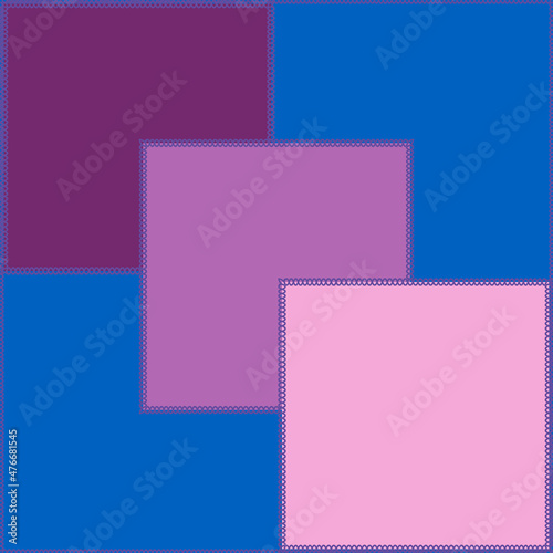 Seamless pattern on a square background - patchwork quilt. Design element.