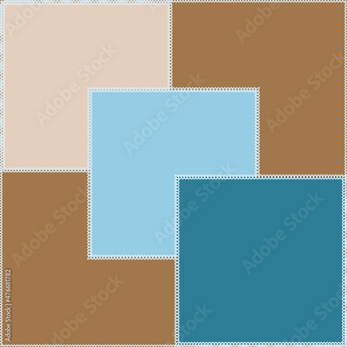 Seamless pattern on a square background - patchwork quilt. Design element.