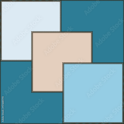 Seamless pattern on a square background - patchwork quilt. Design element.