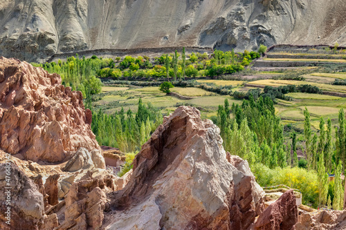 Ancient ruins at Basgo Monastery, Leh ladakh landscape, Jammu and Kashmir, India photo