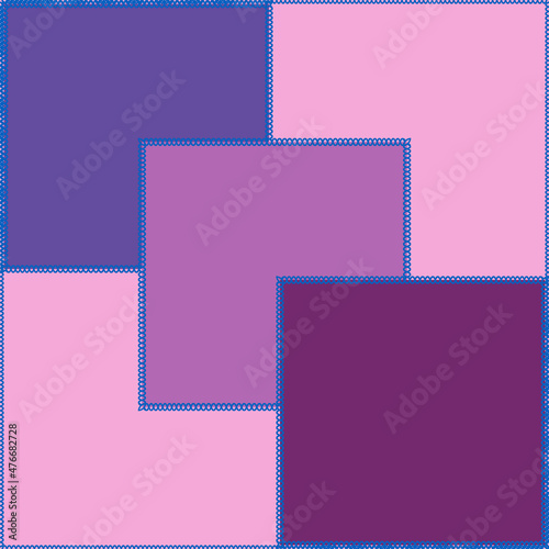 Seamless pattern on a square background - patchwork quilt. Design element.