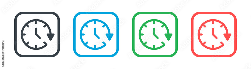 Clock icon. Time symbol vector illustration