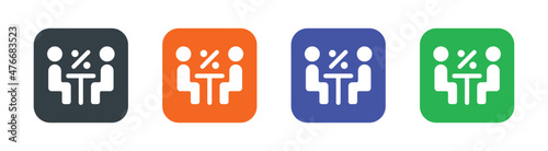 Businessman discuss sale marketing icon vector illustration.