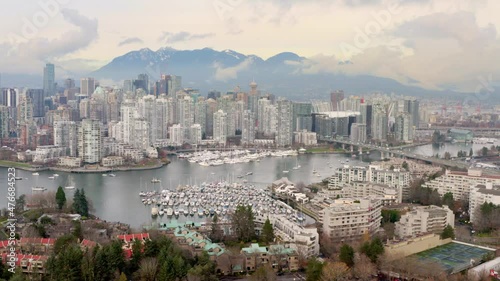 Magnificent Cityscape Of Downtown Vancouver Yaletown and False Creek - aerial shot photo