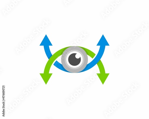Arrow up and down with eye lens in the middle Free Download Arrow up and down with eye lens in the middle - GFXLoad