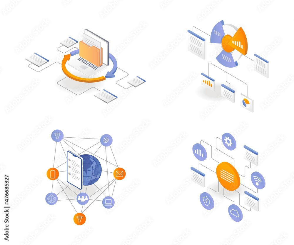 A set of analytical pie chart icons for business A set of analytical pie chart icons for business