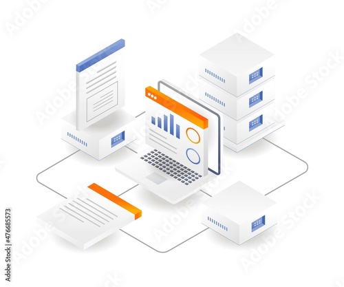 Network document database computer process analysis cloud server © hasan