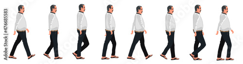 Indian Professor  sidewalk, sprites animation frames