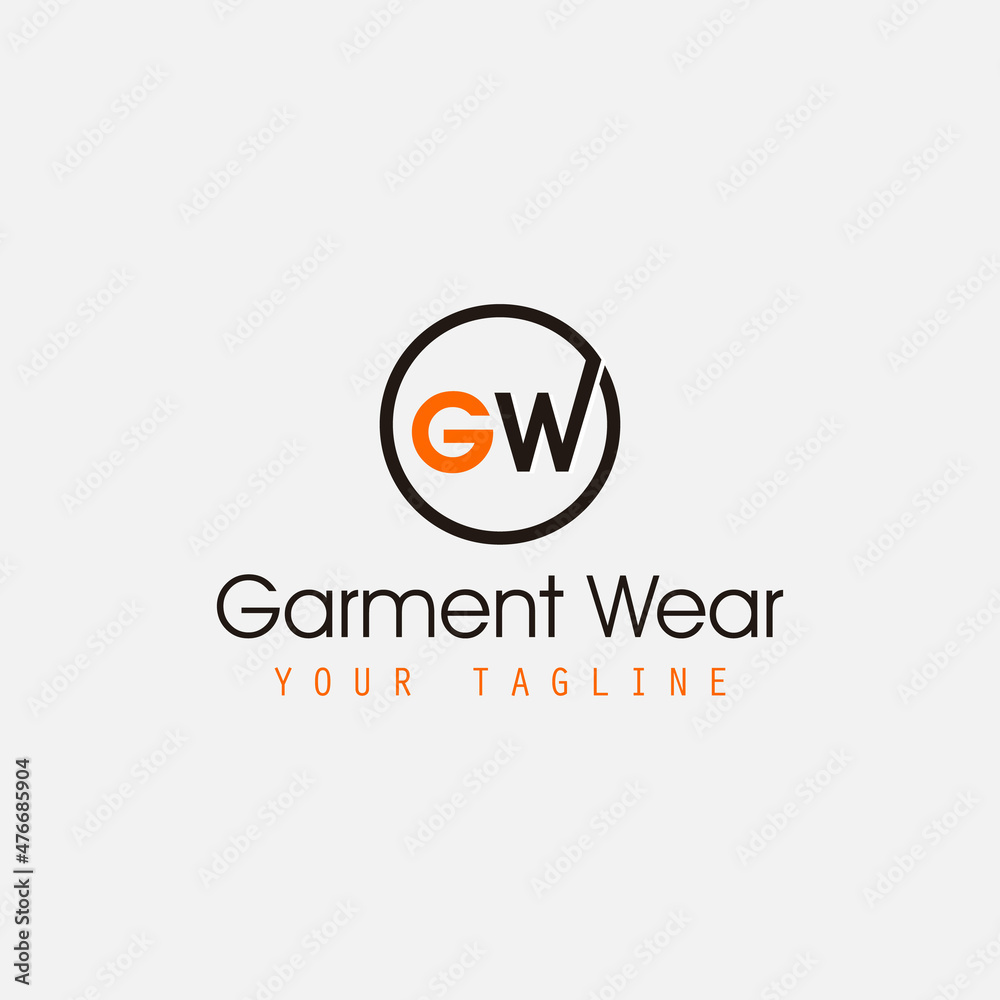 GW initial illustration logo design