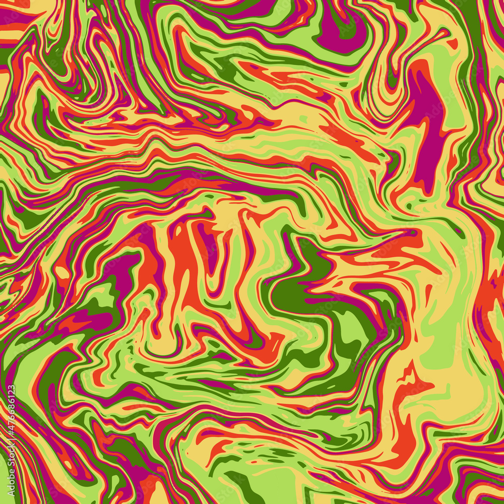 Fluid art texture. Abstract background with swirling paint effect. Liquid acrylic picture that flows and splashes. Mixed paints for interior poster. Green, yellow and red overflowing colors Fluid art texture. Abstract background with swirling paint effect. Liquid acrylic picture that flows and splashes. Mixed paints for interior poster. Green, yellow and red overflowing colors