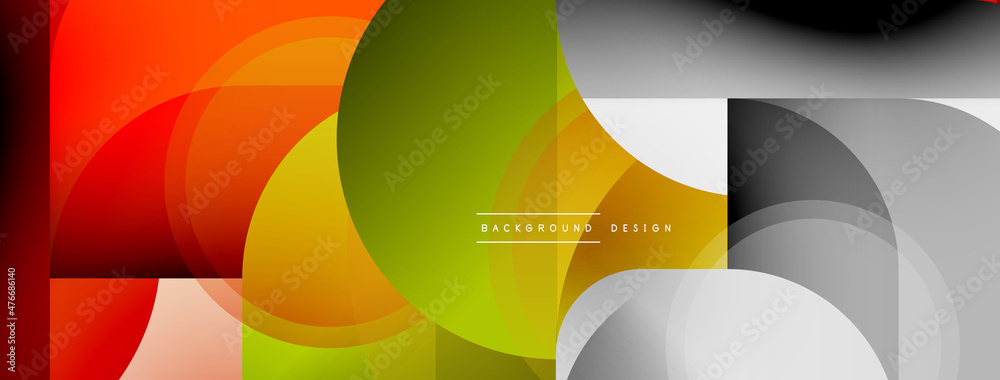 Round triangle shapes lines and circles. Geometric vector illustration for wallpaper banner background or landing page Round triangle shapes lines and circles. Geometric vector illustration for wallpaper banner background or landing page
