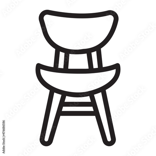 desk chair line icon