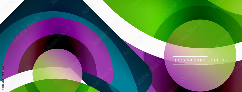 Creative geometric wallpaper. Minimal abstract background. Circle wave and round shapes composition vector illustration for wallpaper banner background or landing page Creative geometric wallpaper. Minimal abstract background. Circle wave and round shapes composition vector illustration for wallpaper banner background or landing page