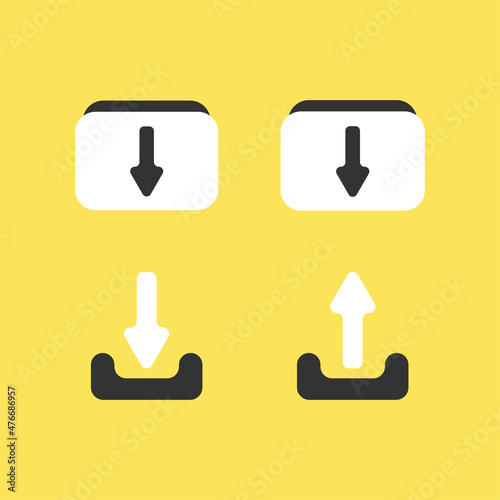 Modern flat icon set of trendy files  downloads  folder  uploads isolated on the background. Symbols for website and app design  UI.
