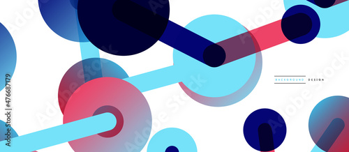 Abstract background. Round dots connected by lines. Trendy techno business template for wallpaper, banner, background or landing