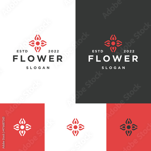 Flower logo icon design template