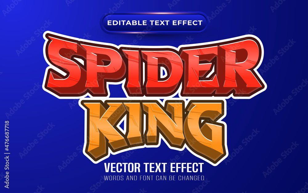 Spider king editable text effect