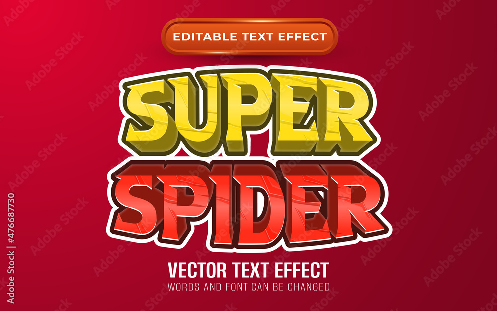 Super spider editable text effect