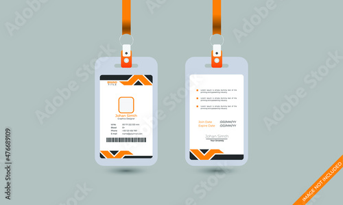 Simply office ID card design template and modern design template photo