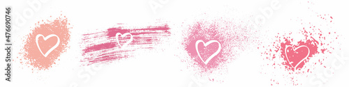 hearts on pink abstract background