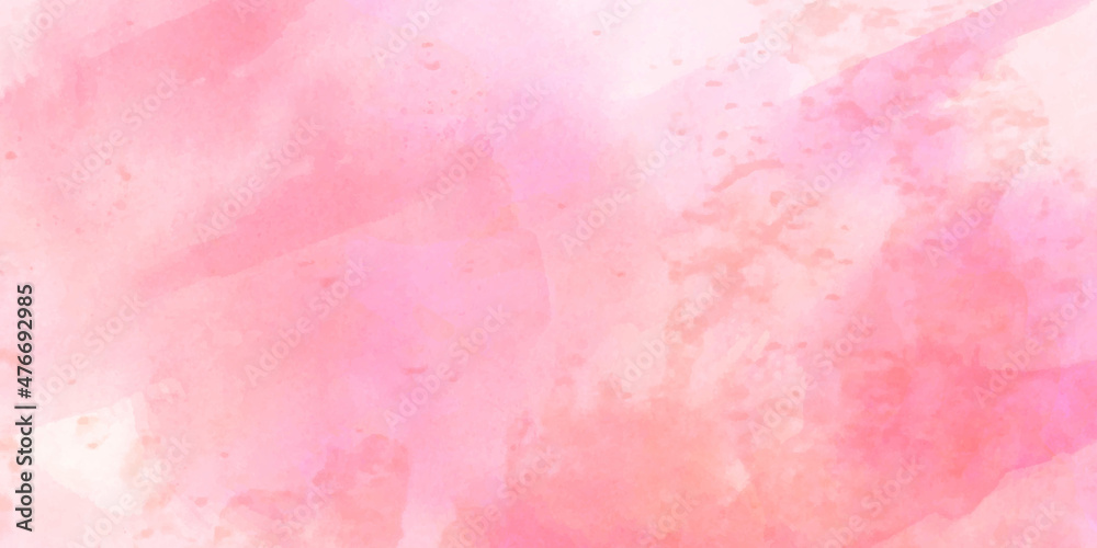 Fototapeta premium pink watercolor background Hand painted watercolor background with sky and clouds shape. Pink backgrounds marble wall surface gray background pattern graphic abstract light elegant white for do floor