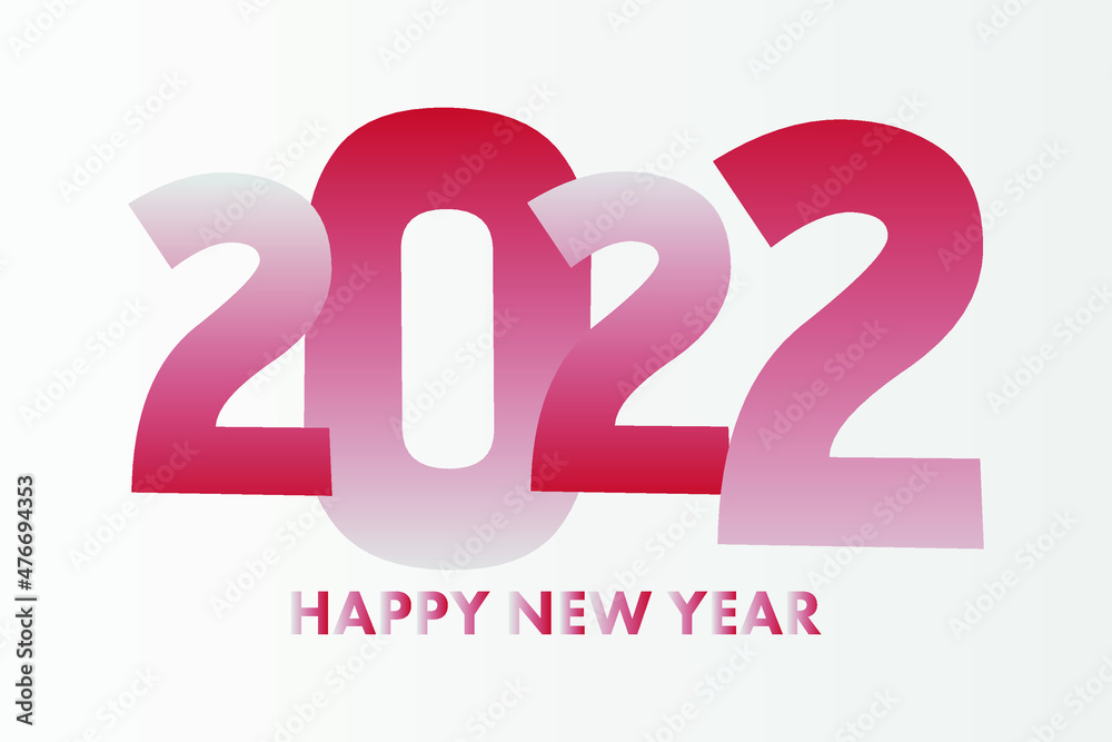 2022 Happy new year red gradient typography vector design 2022 Happy new year red gradient typography vector design