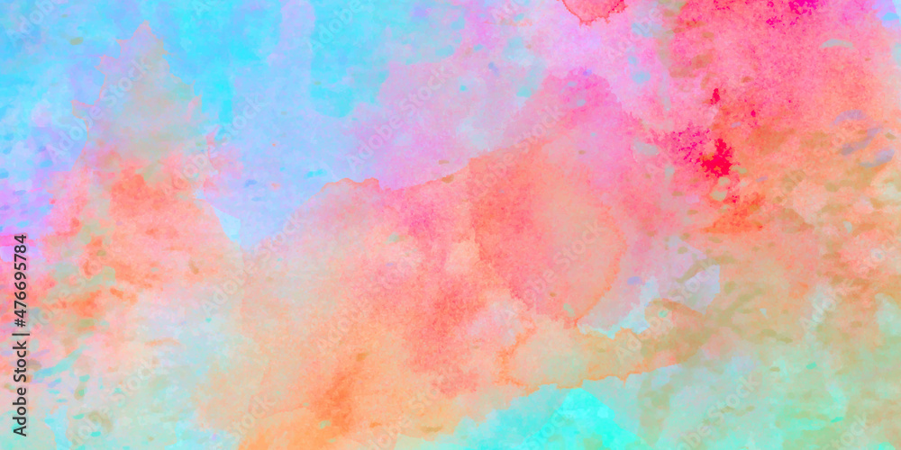 Abstract colored textures and backgrounds Color and texture of hand painted watercolor on paper. Abstract colorful rainbow iridescent pearlescent texture background