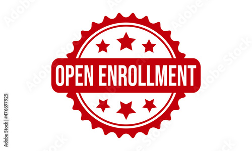 Open Enrollment Rubber Stamp. Open Enrollment Grunge Stamp Seal Vector Illustration