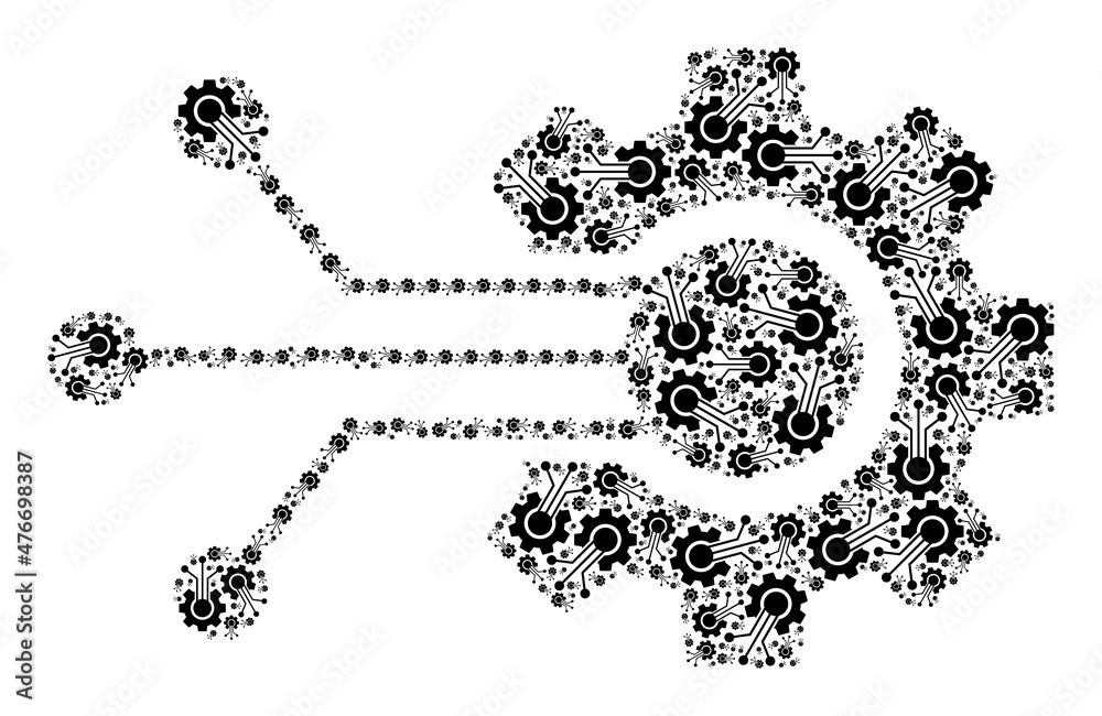 Vector smart cog connections icon composition. Smart cog connections composition is formed of randomized recursive smart cog connections pictograms. Vector smart cog connections icon composition. Smart cog connections composition is formed of randomized recursive smart cog connections pictograms.