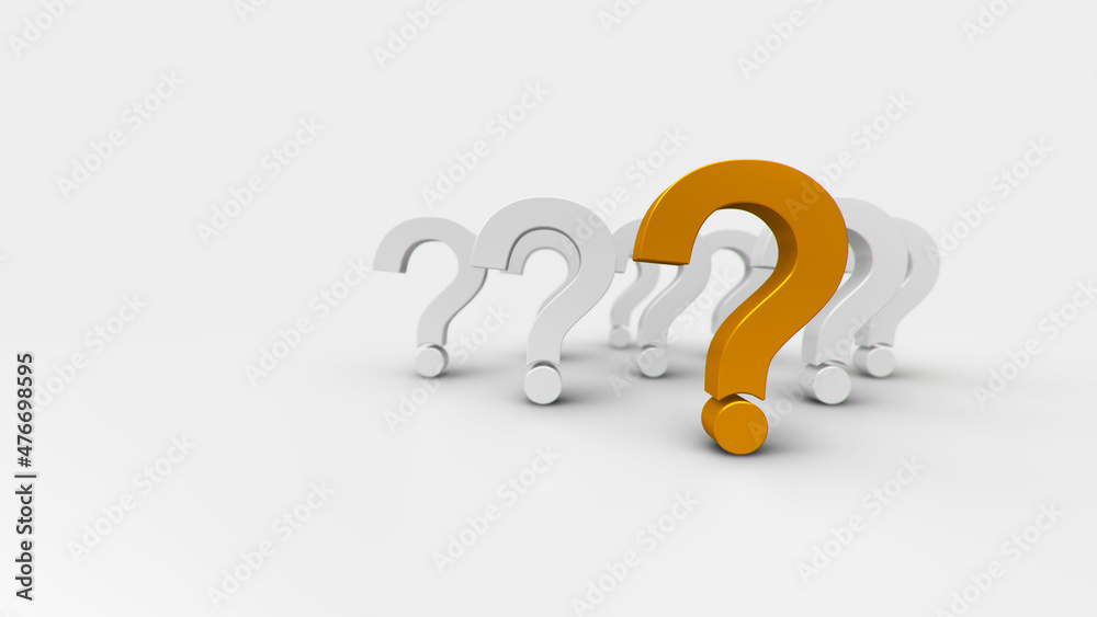 3D illustrations orange and white question mark group for business corporate and advertising 3D illustrations orange and white question mark group for business corporate and advertising