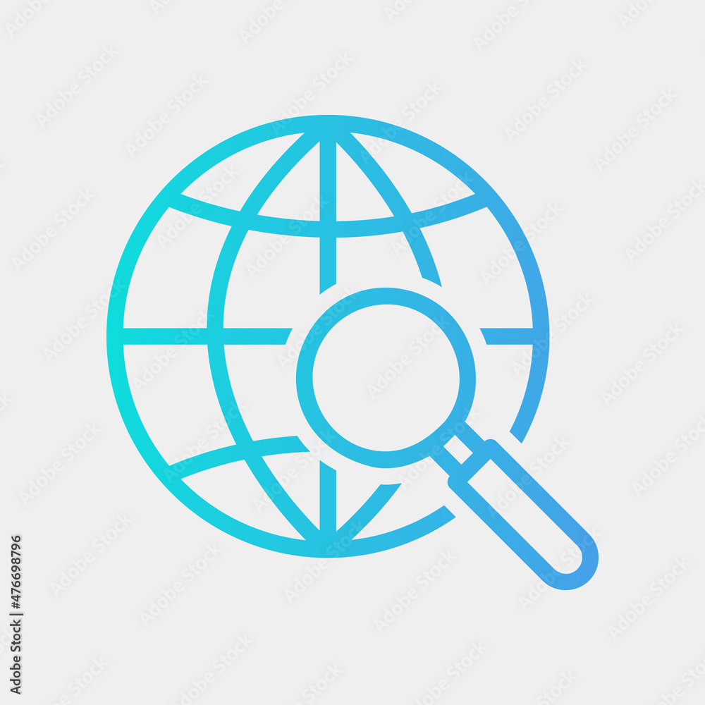 Global search icon in gradient style about marketing and seo, use for website mobile app presentation Global search icon in gradient style about marketing and seo, use for website mobile app presentation