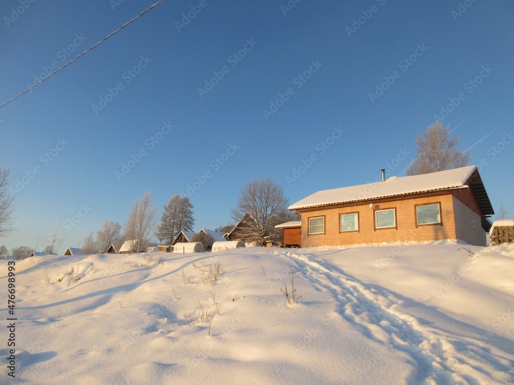 country house in winter