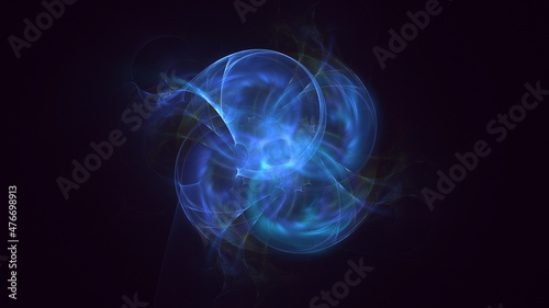 3D rendering abstract multicolor fractal light background