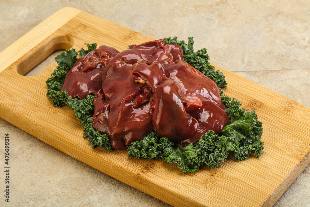 Raw chicken liver for cooking