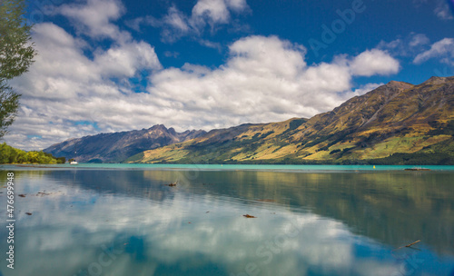 lake and mountains