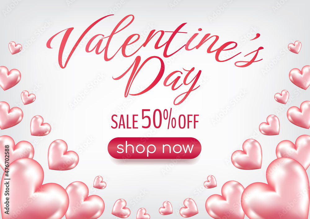 happy valentine's day banner design for website vector 
