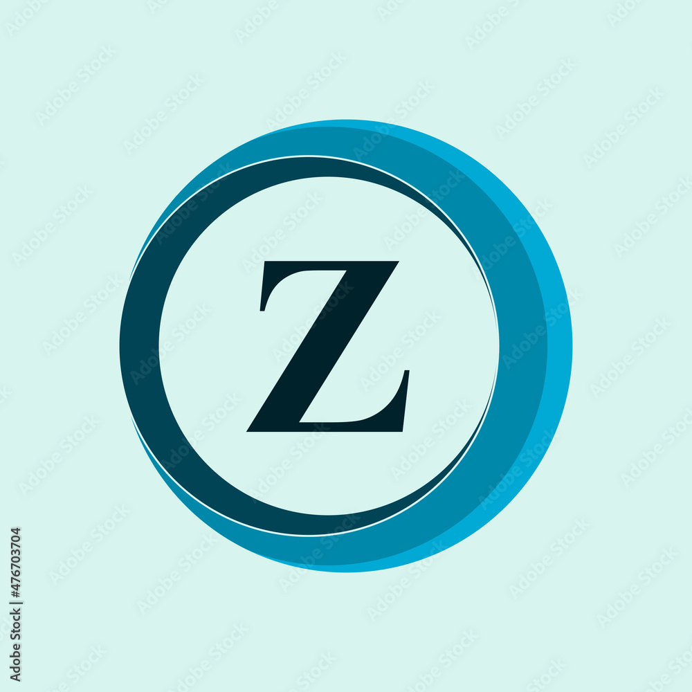Vector abstract circle rotating logo design element with letter z. Vector abstract circle rotating logo design element with letter z.