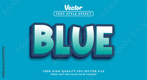 Editable text effect, Blue text on layered blue color style
