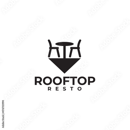 Rooftop restaurant cafe logo design