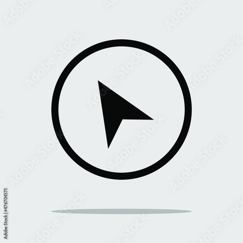 Free Download Cursor line icon. Pointer arrow icon. Click arrow. Arrow icon graphic vector sign symbol for your project. Vector in trendy flat style in circle isolated on white background. - GFXLoad