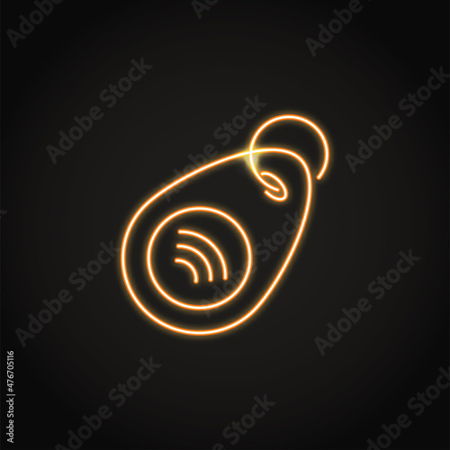 Neon RFID key icon in line style