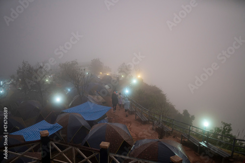 Tent area on the Phu Thap Boek Phetchabun, Thailand.