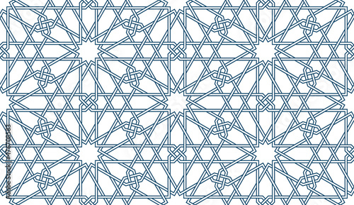 Geometric Islamic Seamless Pattern for decoration greeting card or interior. Vector Illustration.