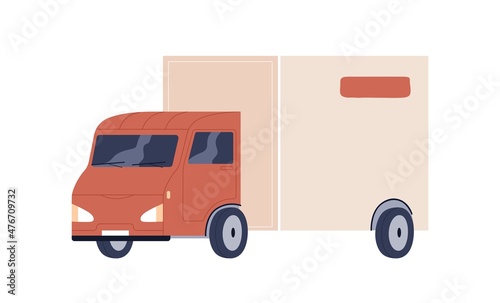 Cargo delivery truck. Commercial vehicle for goods delivering and shipping. R...