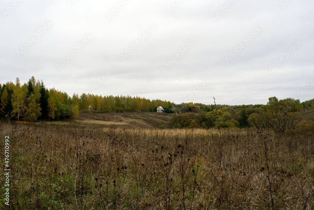 landscape on a cloudy autumn day landscape on a cloudy autumn day