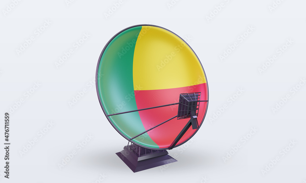 3d satellite Benin flag rendering front view 3d satellite Benin flag rendering front view