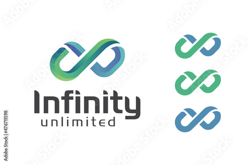 modern infinity or infinite logo for technology symbol vector design